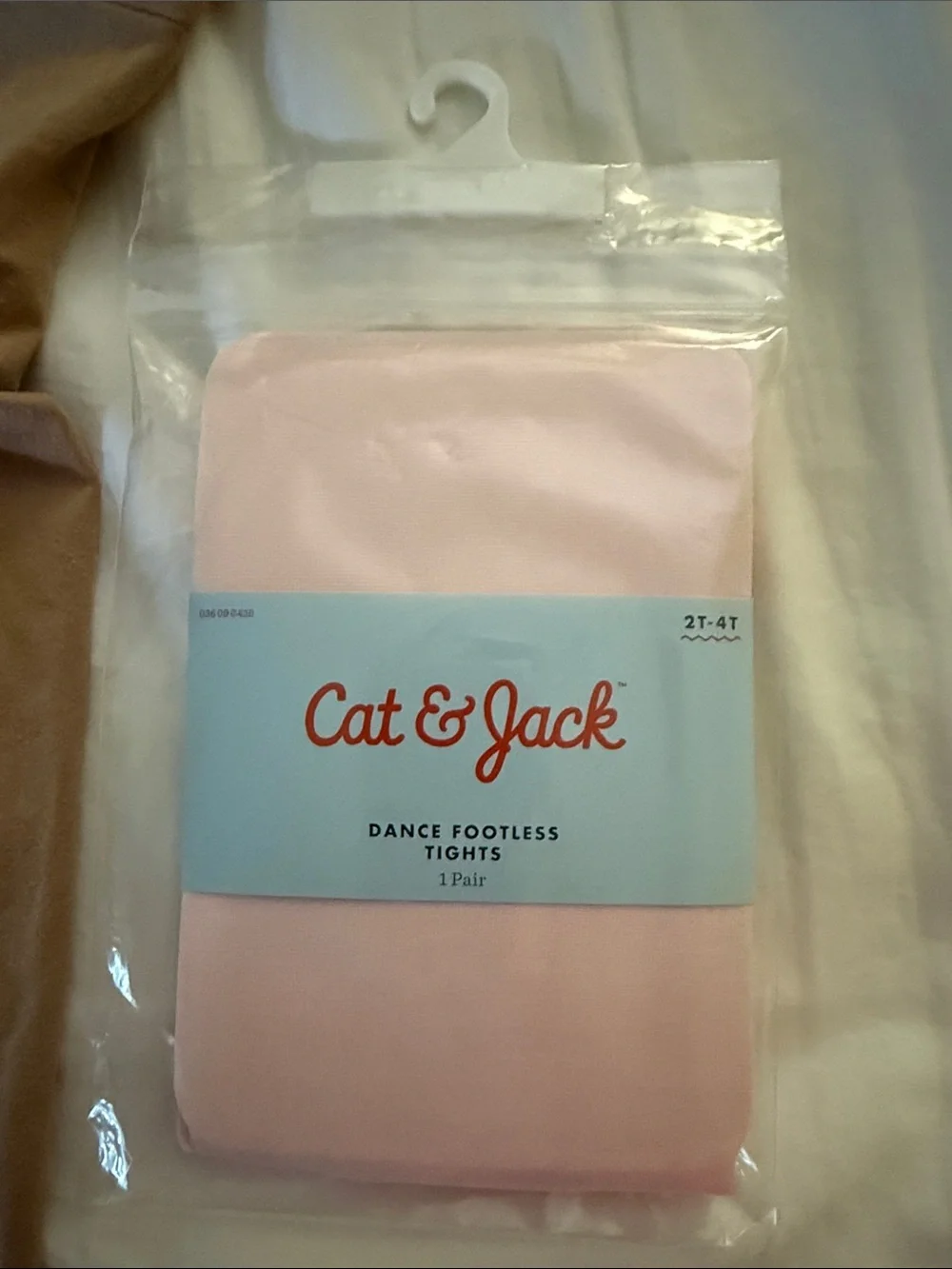 Cat & Jack Cream and Brown Kids' Tights 2-Pack with Pink Pack